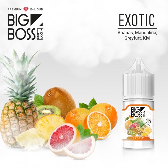 Big Boss Exotic 30 ML Likit  en uygun fiyatlar ile elektroniksigarafiyatlari.comde! Big Boss Exotic 30 ML Likit özellikleri, fiyatı, incelemesi, yorumları ve taksit seçenekleri için hemen tıklayın!