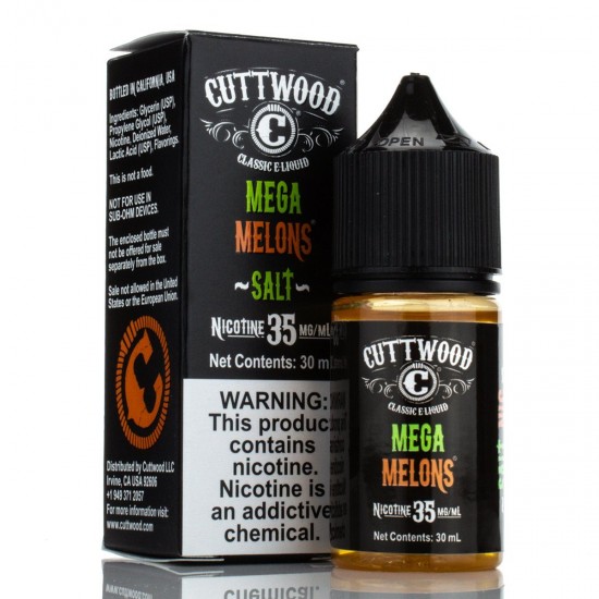 Cuttwood Salt Likit Mega Melons 30ml  en uygun fiyatlar ile elektroniksigarafiyatlari.comde! Cuttwood Salt Likit Mega Melons 30ml özellikleri, fiyatı, incelemesi, yorumları ve taksit seçenekleri için hemen tıklayın!