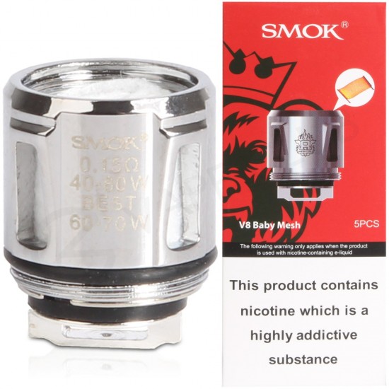 SMOK V8 Baby Mesh Coil  en uygun fiyatlar ile elektroniksigarafiyatlari.comde! SMOK V8 Baby Mesh Coil özellikleri, fiyatı, incelemesi, yorumları ve taksit seçenekleri için hemen tıklayın!