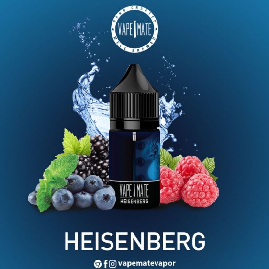 Vape Mate Heisenberg 30 ML Salt Likit  en uygun fiyatlar ile elektroniksigarafiyatlari.comde! Vape Mate Heisenberg 30 ML Salt Likit özellikleri, fiyatı, incelemesi, yorumları ve taksit seçenekleri için hemen tıklayın!